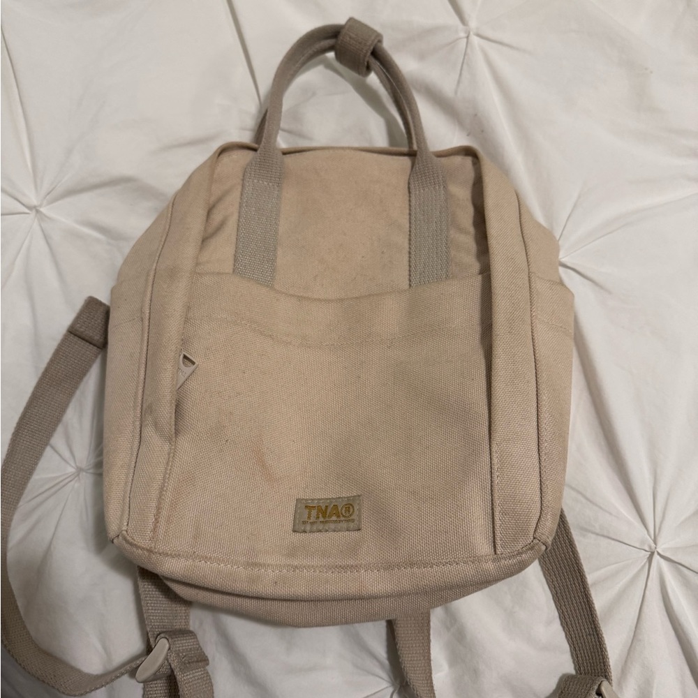 TNA Beige Canvas Backpack